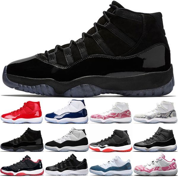 

11 pin snakeskin 11s concord 45 basketball shoes bred men women space jam gym red mens trainer sport sneakers drop shipping