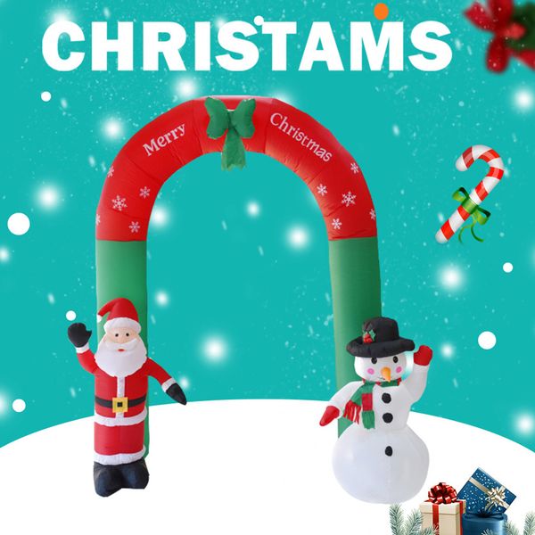 

2.4m decorative inflatable foldable multipurpose easy install garden yard christmas archway party led light indoor outdoor giant