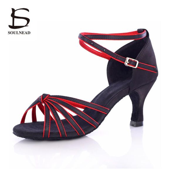 

salsa shoes latin dance shoes ladies summer ballroom tango black red high heel dance for women latin shoe