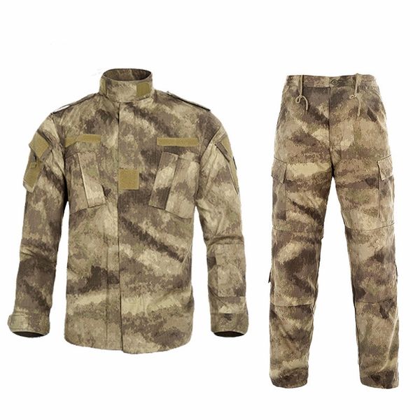 

camouflage training combat tactical shirt + pants uniform sets men outdoor multifunction hunting cs airsoft trousers suits outdoor t-sh, Gray;blue