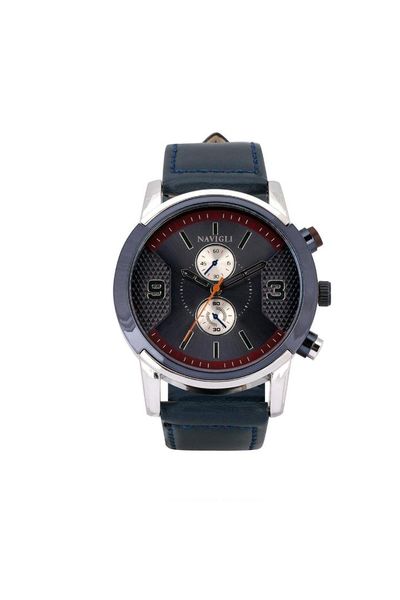

navigli male clock 380208, Slivery;brown