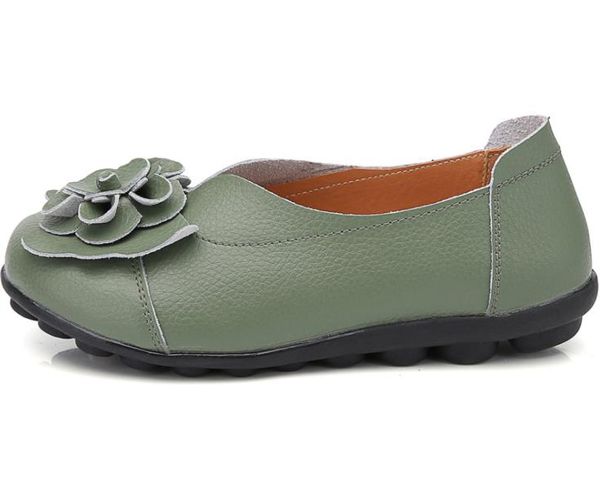 

women's shoes leather non-slip soft bottom women flats casual shoes 1353, Black