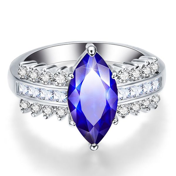 

красочный цирконий женщина кольца rhinestone fine inlay свадебного обручальные marquise кольцо рождественский подарок, Slivery;golden