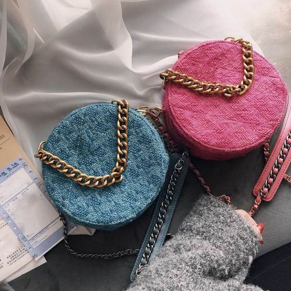 

марка woolon ткань женщины мини круглый сумка с цепочкой ремень