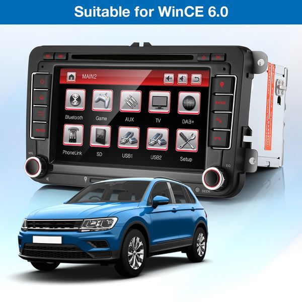 ZEEPIN DK7048 Sistema multimediale automatico da 7 pollici con scheda Micro SD da 16 GB Lettore DVD / CD touchscreen 720P per Volkswagen