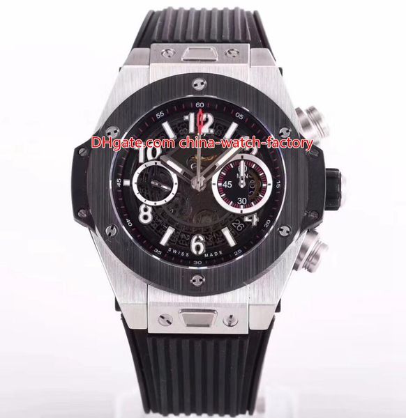 

7 Стиль Topselling лучшее качество 45 мм скелет 411.NX.1170 хронограф CAL.7750 HU1242 Unico механизм ме