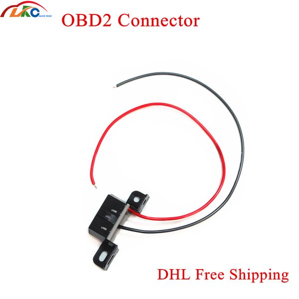

50pcs / серия переходники dhl obd женский провода разъемы разъем obd женский угол разъем с двумя кабелями красный черный свободный корабль
