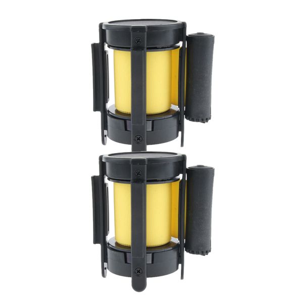 

2pcs 3 meters security queue barrier auto retracting with strips wall fixed yellow