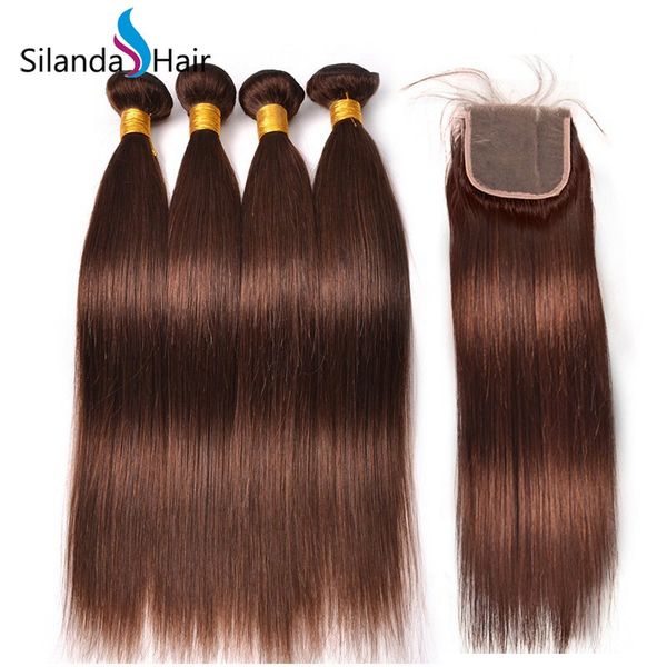 2019 Silanda Hair Low Cost Straight Pure Color 4 Brazilian Remy