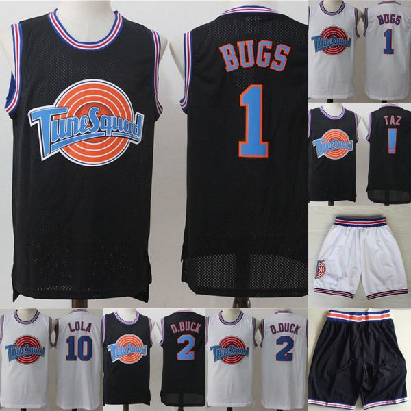 

Mens Michael 23 Tune Squad Space Jam Movie Jersey 1 Bugs Bunny 2 Daffy Duck 1/3 Tweety Bird 10 Lola Bunny Basketball Jerseys Whtie Black
