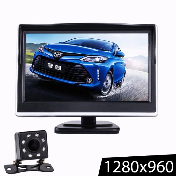 

5-дюймовый tft lcd экран hd автомобильный монитор парковки монитор заднего вида автомобиля цвета reverse заднего вида камера с 2-way видеовх