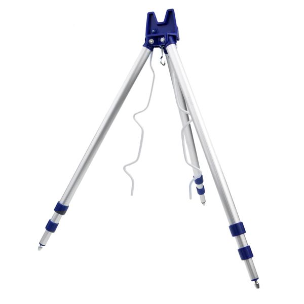 

aluminum alloy telescopic fishing tripod stand for fishing rod blue/black