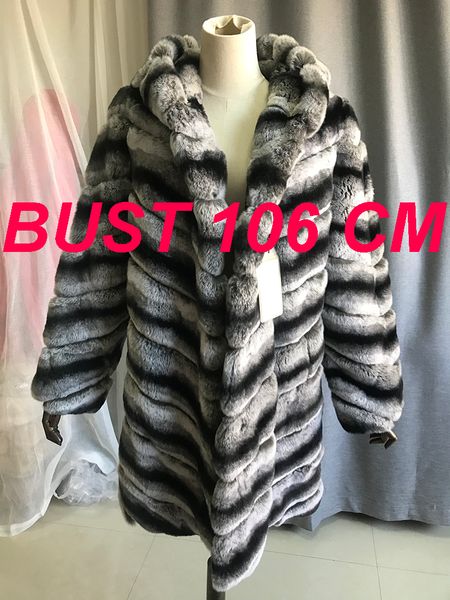 

maylofuer all real rex fur coats for women chinchilla color, Black