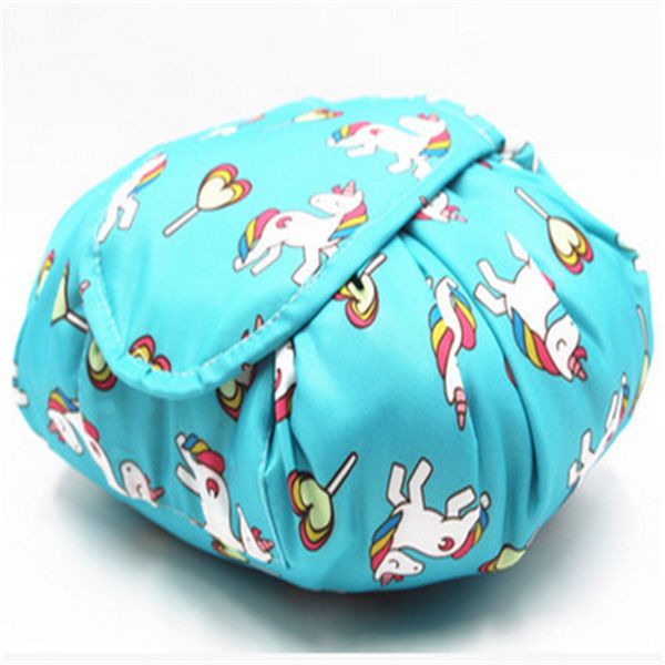 

women unicorn cosmetic bags portable drawstring travel magic make up bag