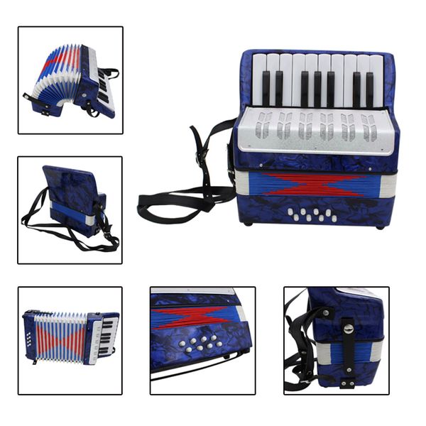 

mini 17-key accordion durable 8 bass accordion educational musical instrument toy for amateur beginner gift