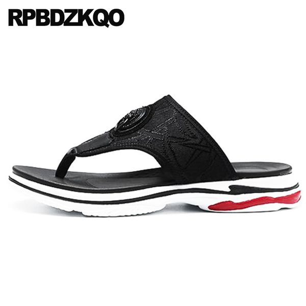 

platform summer water sandals waterproof open toe 2018 designer shoes men slippers flip flop italian flat black