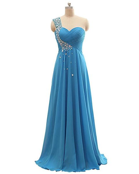 

2019 new one-shoulder crystal a-line party gowns with chiffon lace up plus size formal evening celebrity dresses be70, Black;red