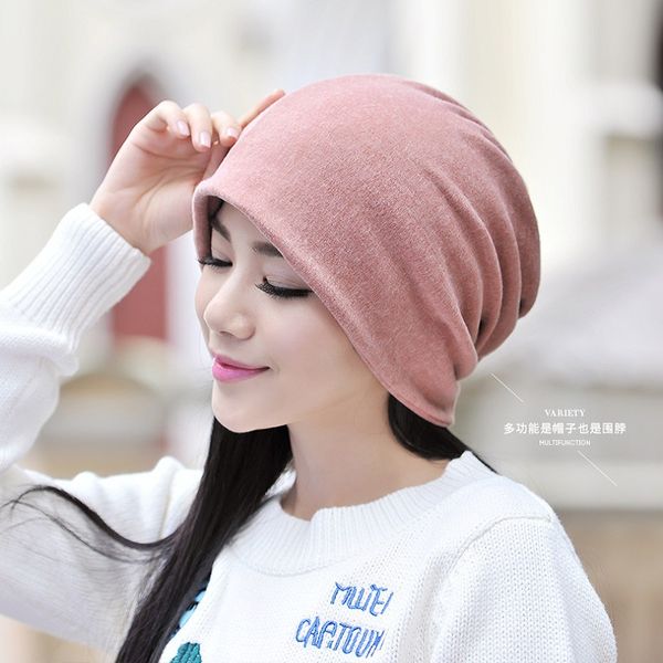 

brand autumn and winter hat female hat keep warm leisure riding windproof beanie chapeau femme fashion two uses mens hats