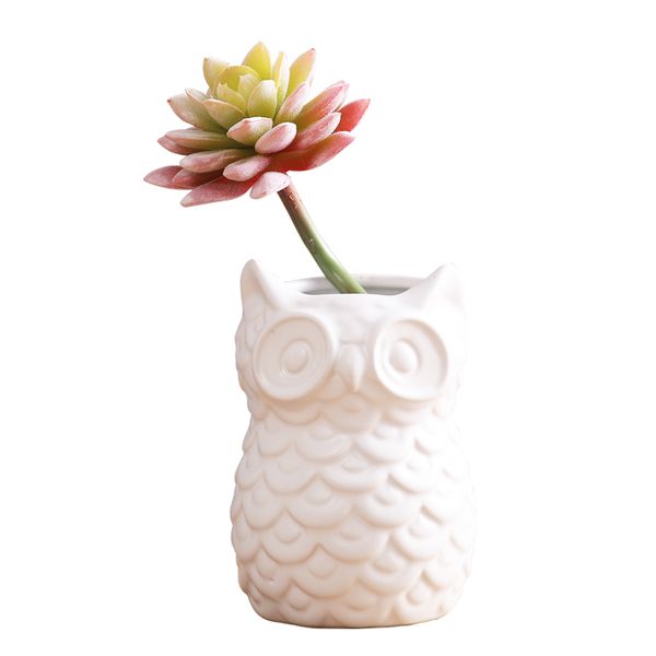 

nordic gray owl ceramic vase figurine dried flower vase home decor storage tube home decor crafts porcelain animal ornaments