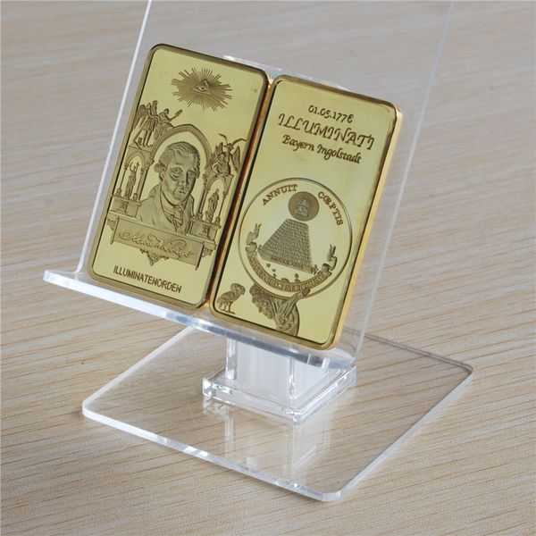 

rare 1 oz masonic gold bar illuminati gold bar illuminati masonic ason bar in 24k gold clad 5pcs/lot ing