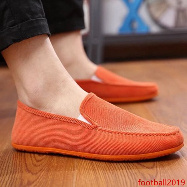 

orange men shoes fashion casual shoes lightweight breathable slip-on summer loafers ultra thin soft bottom