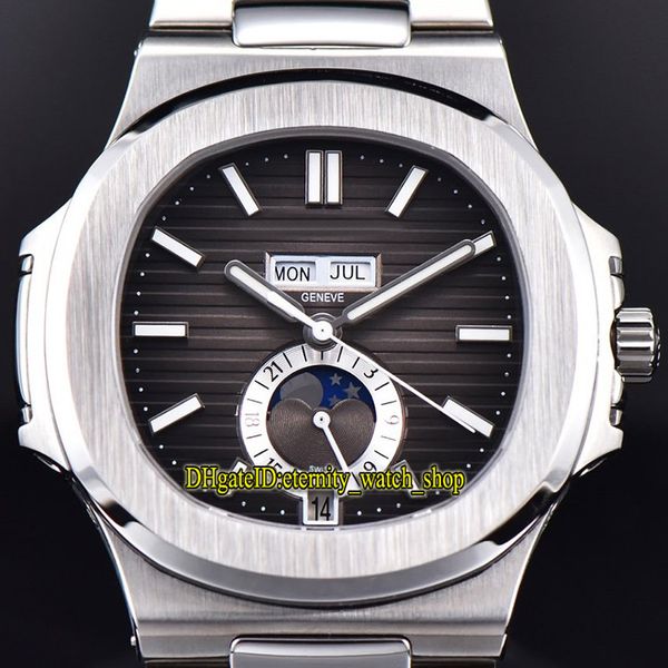 

pf-3.0-версия nautilus 5726 1a-001 cal.324 s qa lu 24 h автоматические мужские часы годовой календарь фаза луны 24h дисплей-циферблат дизайн, Slivery;brown