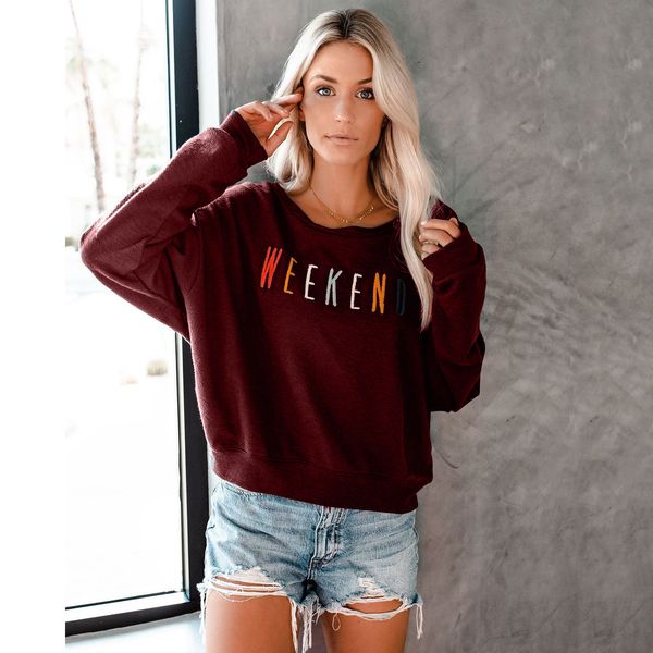 

женщины моды толстовки стильная повседневная осень с длинными рукавами рубашки дизайнер letters printed женщины сыпучие solid color sweaters, Black