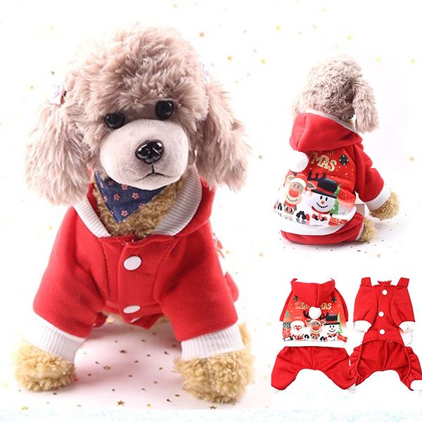 

dog clothes pet christmas costumes xs-xl acrylic clothing coat keep warm red funny soft christmas pet clothes hoodie set jacket