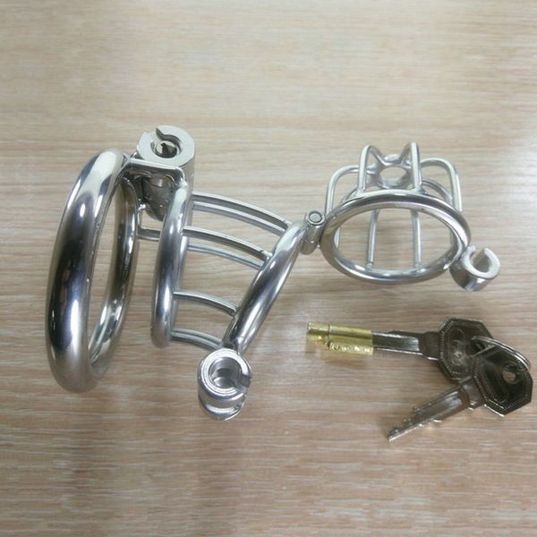 

steel male chastity devices chastity cage bondage gear cock stainless steel tube man cbt latest chastity device new double lock