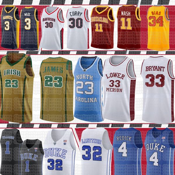 

ncaa 23 michael dwyane 3 wade 32 christian laettner 4 j.j redick 34 leonard bias university, Black