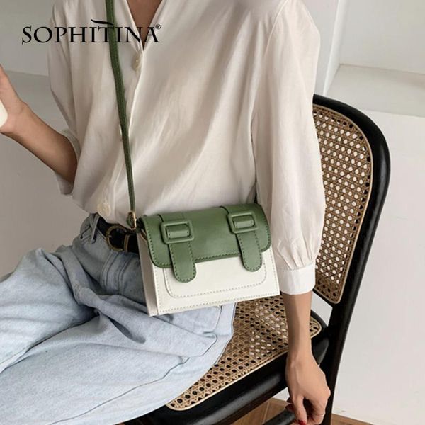 

shophitina fashion women's bag comfortable flap pocket magnetic buckle colorblock messenger bags ladies small shoulder bags e01