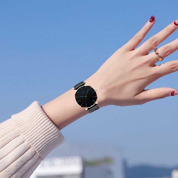 

business wristwatch leather band creative ladies men's watch student watch fashion female models relogio masculino#1015, Slivery;brown