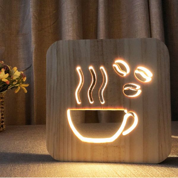 

wooden led table night light with usb powered led lighting coffee bar deskdecoration 3d table lamp gifts for birthday
