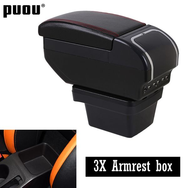 

dual layer large space armrest box for chery tiggo 3x central store content box with ashtray cup holder usb charging modificatio