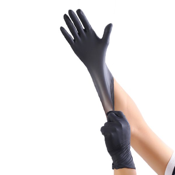 

100 black disposable latex gloves garden trimming sanitary household cleaning rubber catering food gloves tattoo gloves