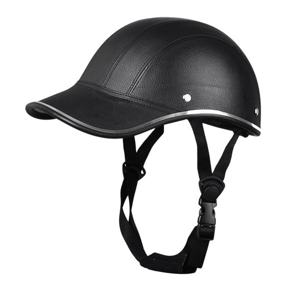 

motorcycle leather helmets bike scooter half open face protective helmet hard hat-safety racer helmet baseball cap-safety