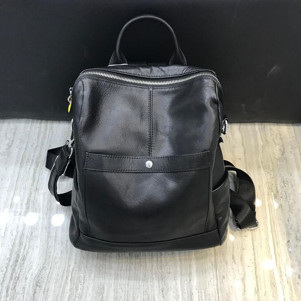 

kafunila women genuine cow leather female backpack large capacity travel bag black teenager fashion shoulder school bag mochila