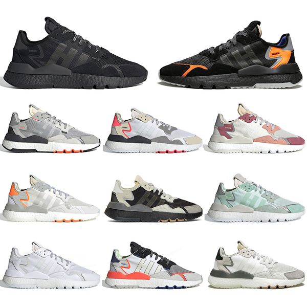 

with socks nite jogger 3m reflective men women running shoes triple black white grey mens trainers breathable sports sneakers