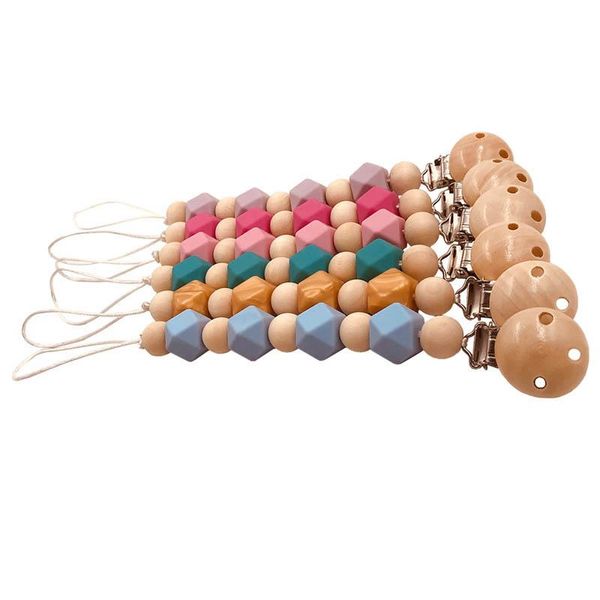 

diy baby pacifier clip chain wooden holder chupetas soother pacifier clips leash strap nipple holder for infant feeding