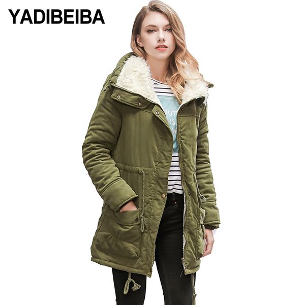 

2019 new parka slim fit winter jacket women long parkas women jacket winter coat cotton warm female parka ing, Black