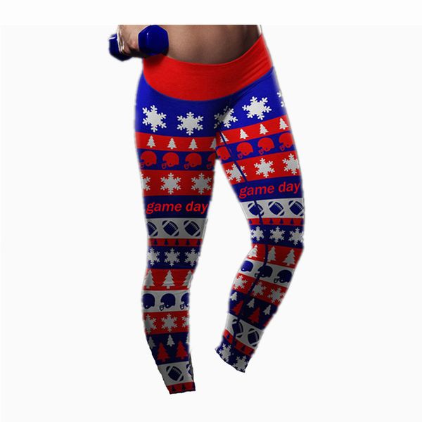 

women stretchy christmas gift snowflake leggins ankle length tribal printed casual skinny slim legging plus size, Black