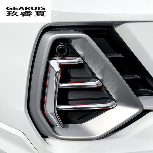 

car styling head front bumper spoiler air knife fog light decoration frame cover stickers trim for q3 2019 auto accessories