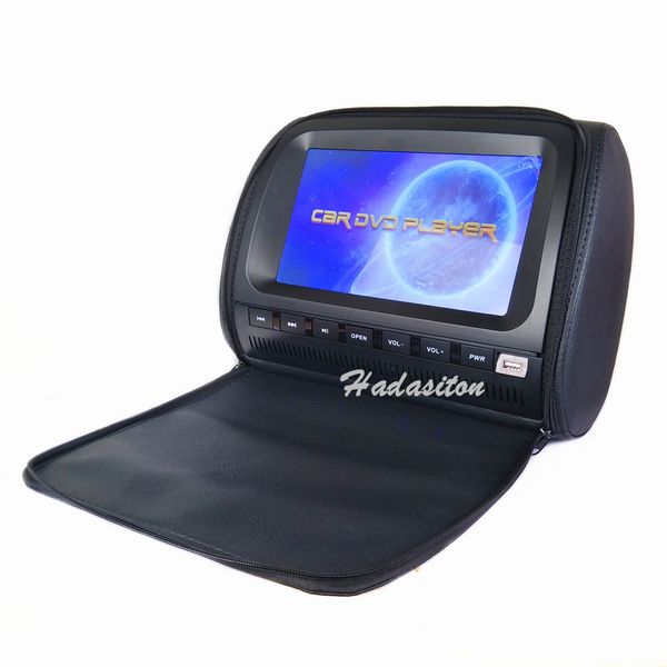 

universal 9" screen car headrest monitor dvd mp5 player pillow monitor support dvd/av/usb/sd/fm/ir/speaker/wireless game