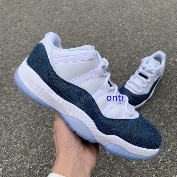 

2019 real carbon fiber classic 11 low navy blue wmns pink men women snakeskin basketball shoes 11s sports trainers sneakers cd6846-102, Black