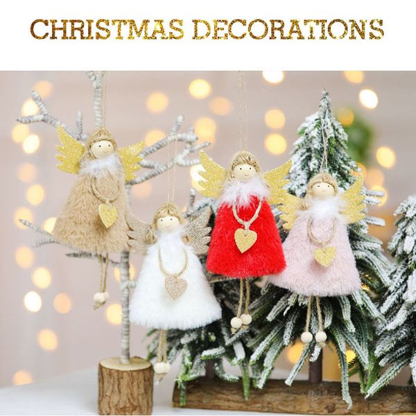 

new christmas decoration pendant cute angel plush doll christmas tree creative christmas ornaments decoration home charm
