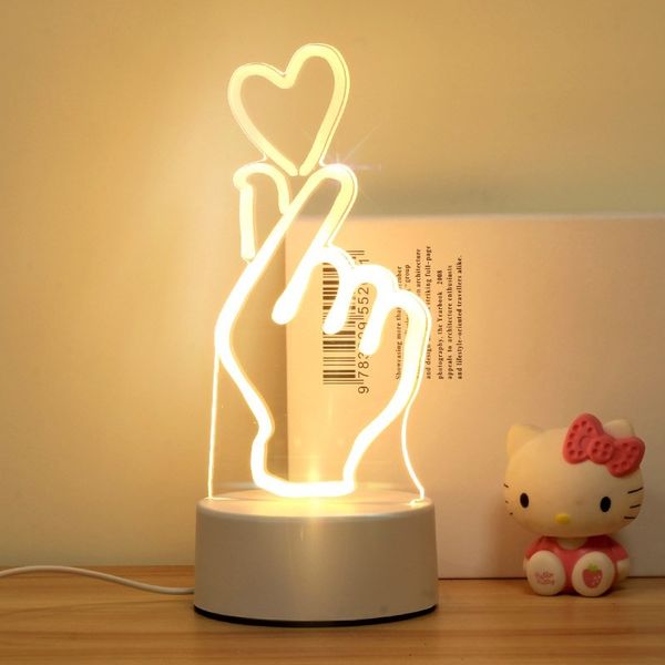 

прикроватный ночник спальня 3d лампа night light детское питание спальня жест светодиодные лампы ночь креативный подарок на день рождения дл