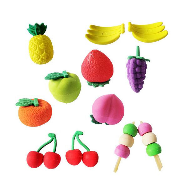 

cute fruit rubber eraser removable eraser kawaii stationery school supplies apelaria gift toy for kids penil eraser toy gifts