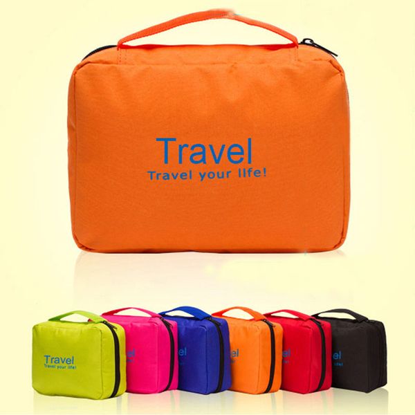

50pcs letter toiletries storage bag folding waterproof can be hanged oxford cloth 6 color optional 21.5x16x6cm