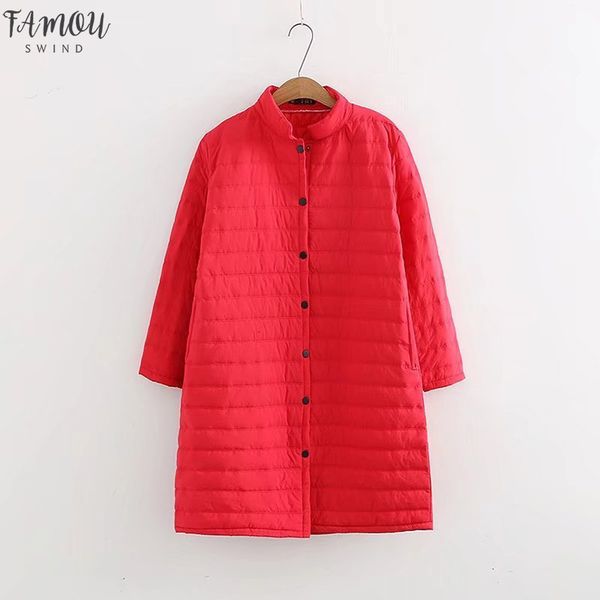 

plus size thin red wadded autumn winter jackets women cotton long padded coat outwear warm chaquetas parka feminina, Black