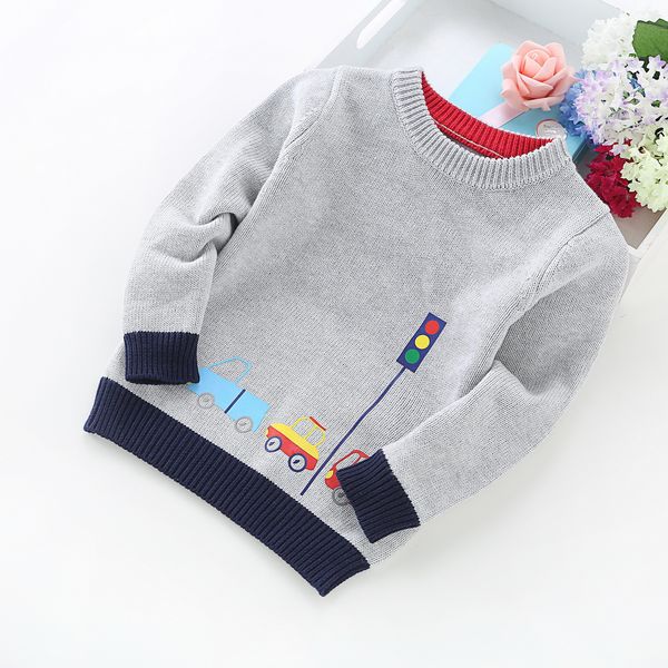 

new arrival boy sweater children clothing cars pattern knitted sweater baby boy pullover sweater knitwear 2-5t kids, Blue